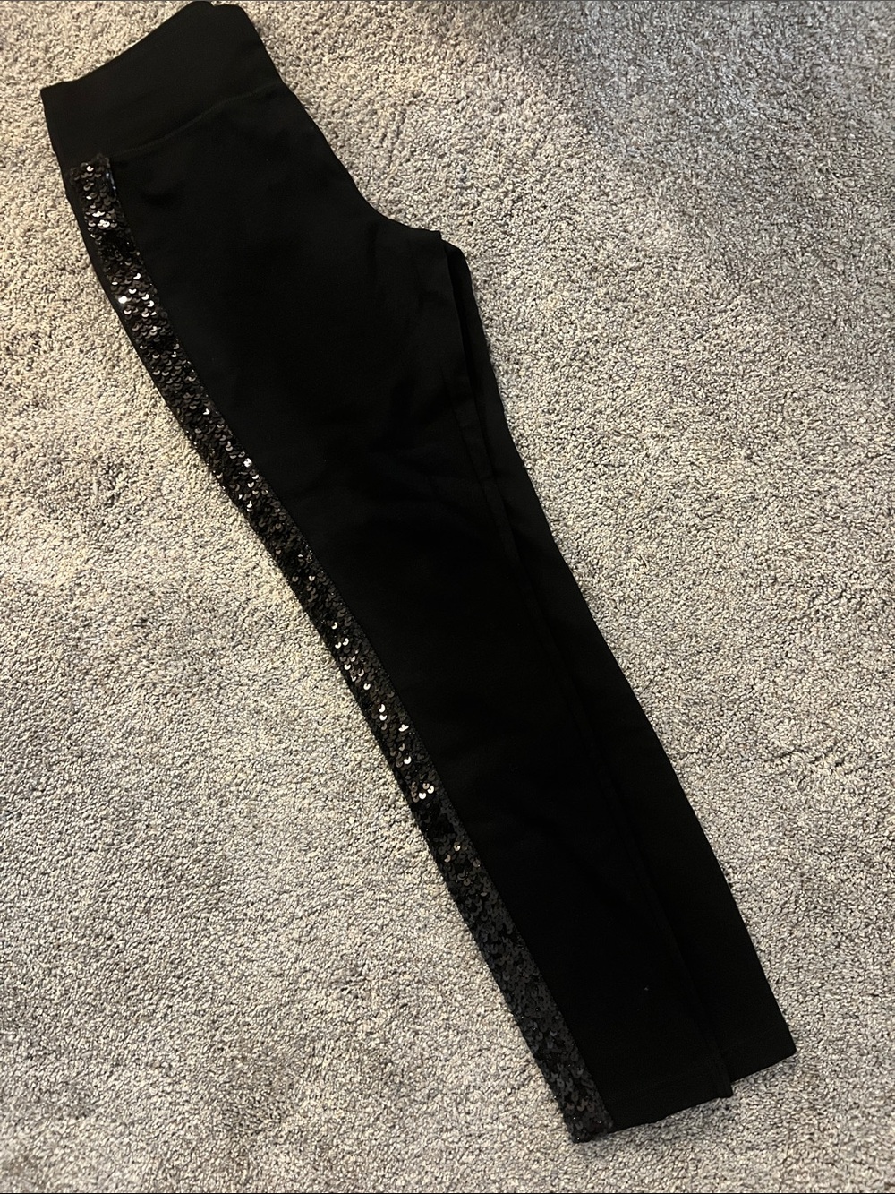 INC International Concepts Black Skinny Pants with Sequin Side Stripe